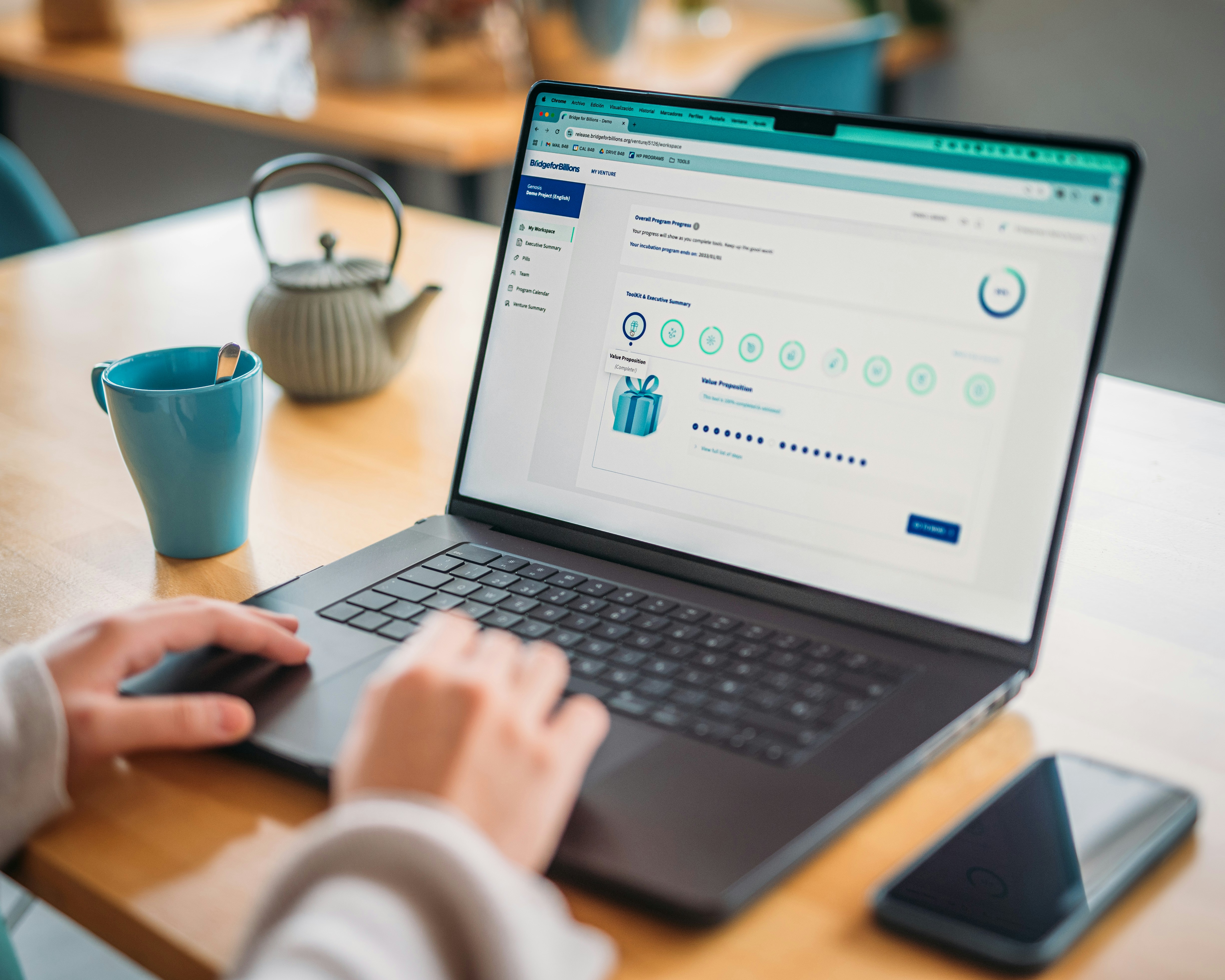 Product dashboard on a laptop